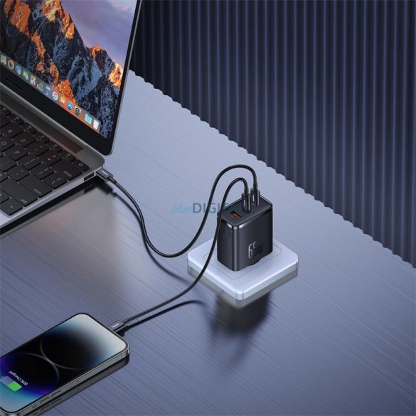 Încărcător Baseus Cube Pro 65W GaN 2x USB-C USB-A - negru