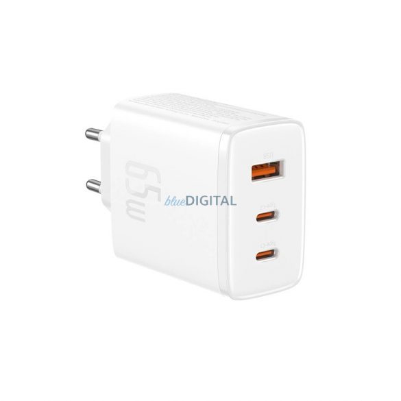 Încărcător Baseus Cube Pro 65W GaN 2x USB-C USB-A - alb