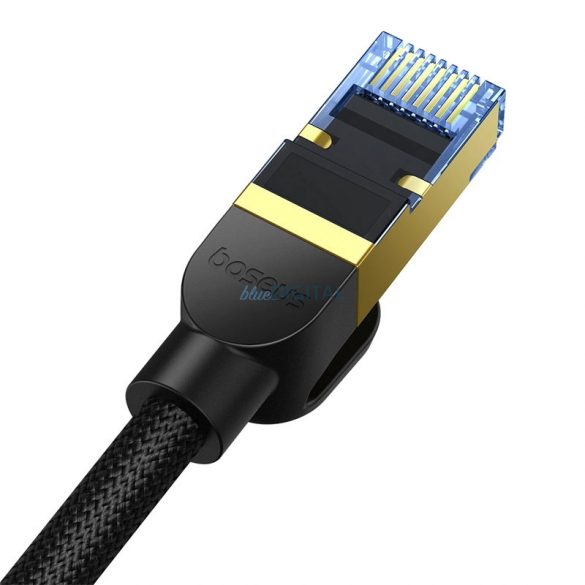 Baseus szybki kabel internetowy RJ45 cat.7 10Gbps 0.5m pleciony czarny