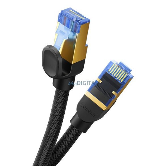 Baseus szybki kabel internetowy RJ45 cat.7 10Gbps 10m pleciony czarny