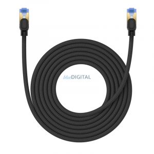 Baseus cablu internet de mare viteză RJ45 cat.7 10Gbps 5m împletit negru