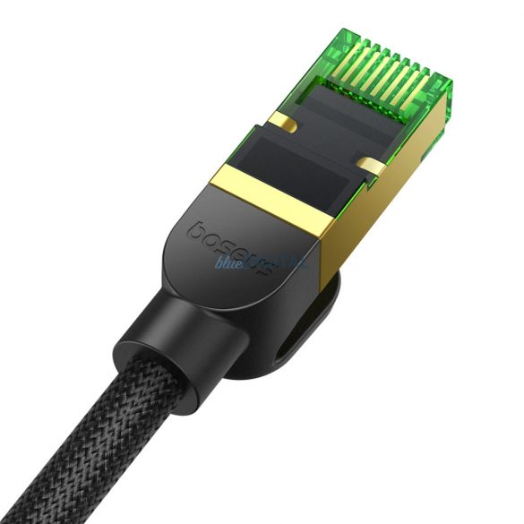 Baseus szybki kabel sieciowy RJ45 cat. 8 40Gbps 0.5m pleciony czarny