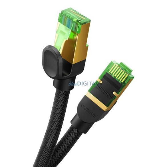 Baseus szybki kabel sieciowy RJ45 cat. 8 40Gbps 2m pleciony czarny