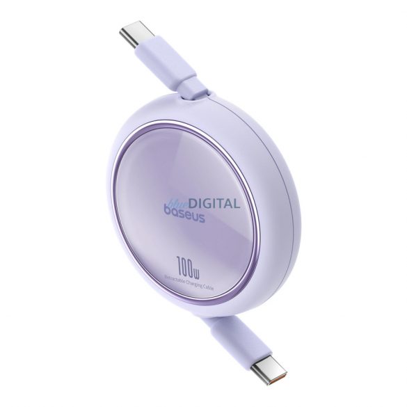 Baseus Free2Draw Mini USB-C - cablu retractabil USB-C 100W 1m - violet