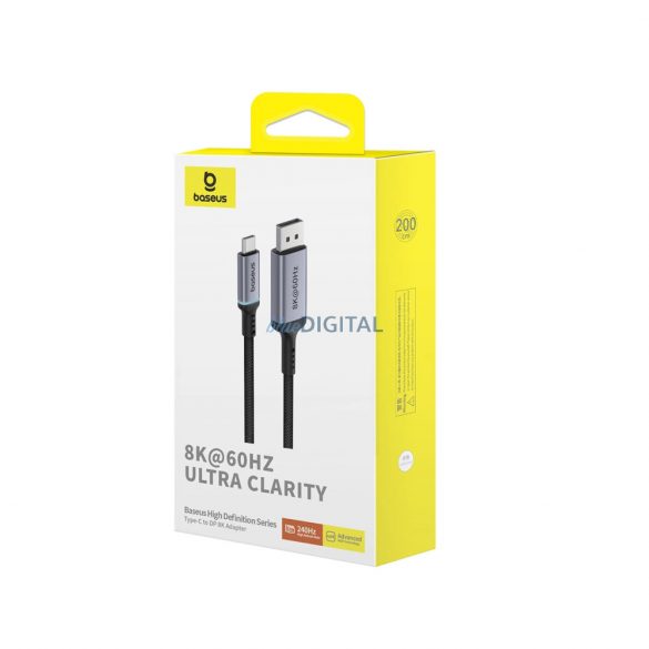 Cablu unidirecțional Baseus High Definition Series USB-C la DisplayPort 1.4 8K 60Hz 2m - negru