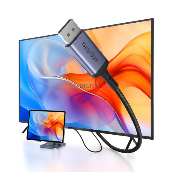 Cablu unidirecțional Baseus High Definition Series USB-C la DisplayPort 1.4 8K 60Hz 2m - negru