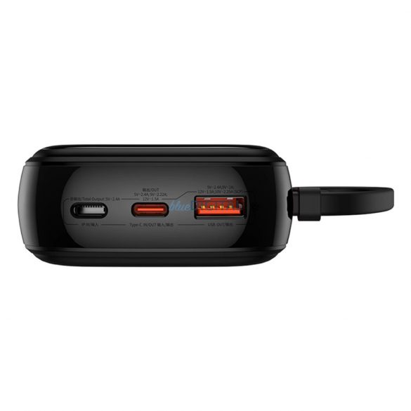 Powerbank Baseus Qpow Pro+ 20000mAh 22,5W cu cablu USB-C încorporat și afișaj - negru