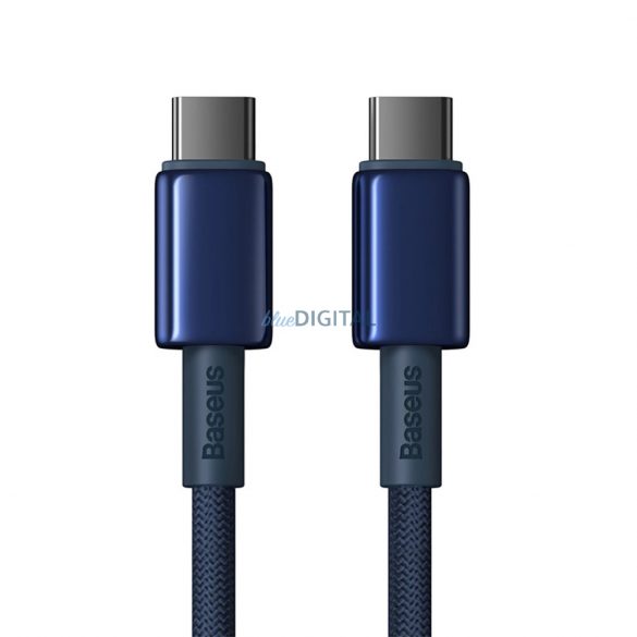 Cablu Baseus Tungsten Gold USB-C / USB-C 100W 2m - bleumarin