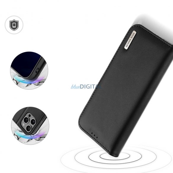 Dux Ducis Hivo husă pentru carte cu protecție RFID Husă cu protecție RFID iPhone 16 Pro - negru