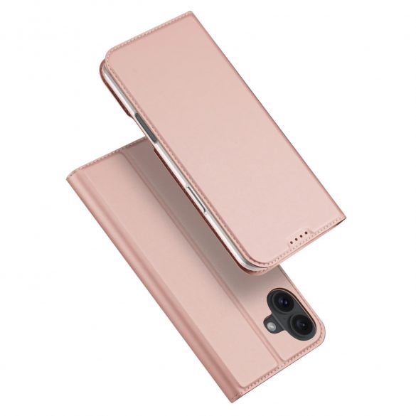 Etui Dux Ducis Skin Pro pentru iPhone 16 z klapką i miejscem na kartę - różowe