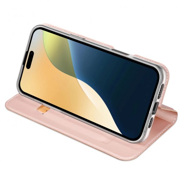 Etui Dux Ducis Skin Pro pentru iPhone 16 z klapką i miejscem na kartę - różowe