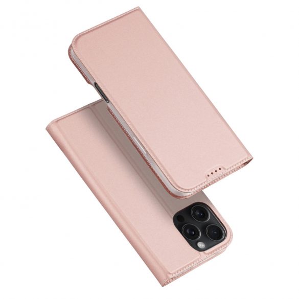 Etui Dux Ducis Skin Pro pe iPhone 16 Pro Max cu ajutorul unui card - różowe