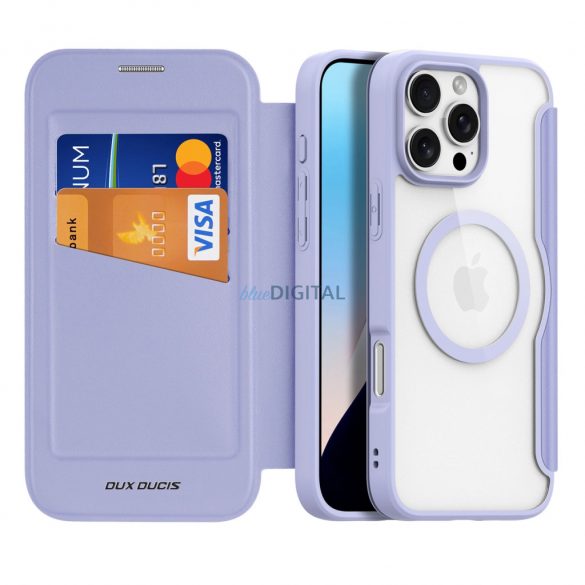 Huse de carte Dux Ducis Skin X Pro MagSafe pentru iPhone 16 Pro - violet