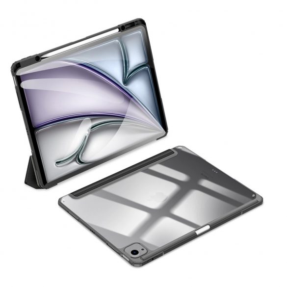 Husă Dux Ducis Toby cu clapă și suport pentru iPad Air 13" 2024 / iPad Pro 12.9" 2018-2022 - neagră