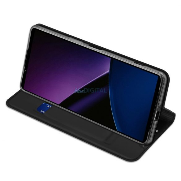 Husa Dux Ducis Skin Pro cu clapa si slot pentru card pentru Sony Xperia 1VI - neagra