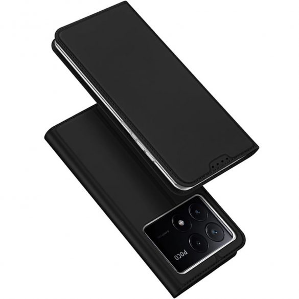 Husa Dux Ducis Skin Pro pentru Xiaomi Poco X6 Pro 5G / Redmi K70E cu clapa si slot pentru card - neagra