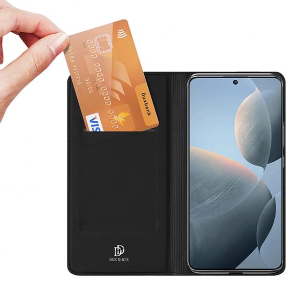 Husa Dux Ducis Skin Pro pentru Xiaomi Poco X6 Pro 5G / Redmi K70E cu clapa si slot pentru card - neagra