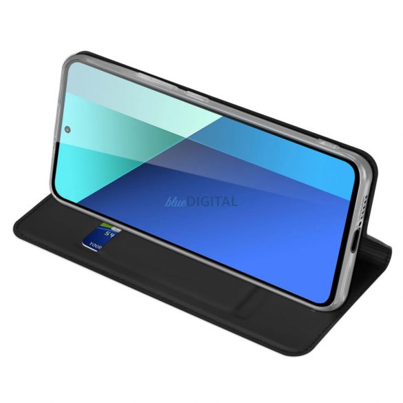 Husa Dux Ducis Skin Pro cu clapa si slot pentru card pentru Xiaomi Redmi Note 13 4G - neagra