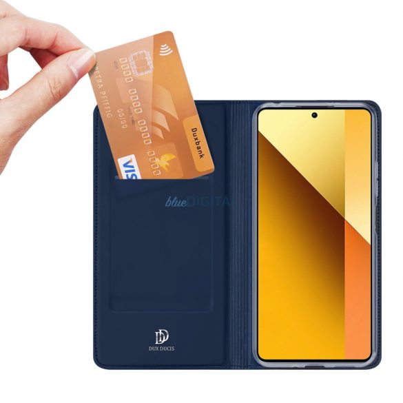 Husa Dux Ducis Skin Pro cu clapa si slot pentru card pentru Xiaomi Redmi Note 13 5G - albastra