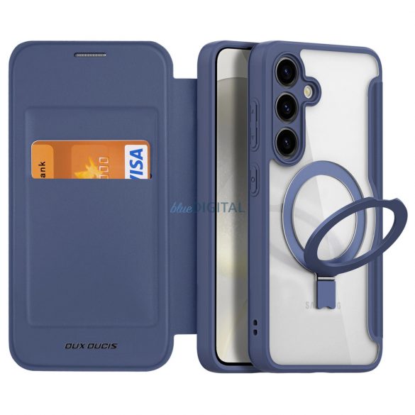 Husa Dux Ducis Skin X Pro cu inel magnetic / suport pentru Samsung S24 - albastra