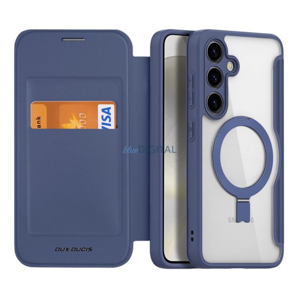 Husa Dux Ducis Skin X Pro cu inel magnetic / suport pentru Samsung S24 - albastra