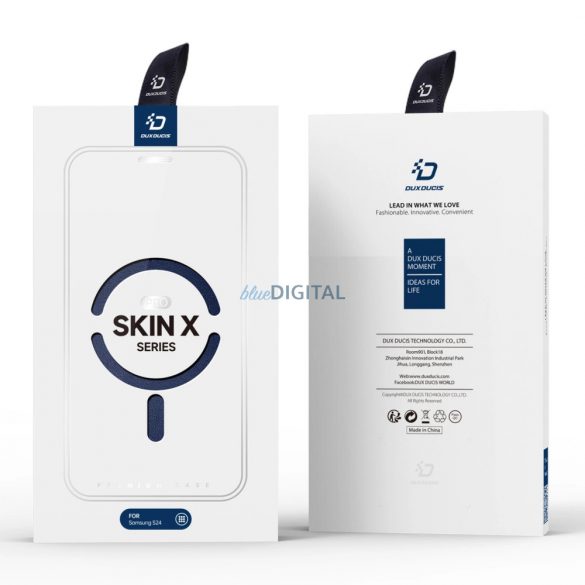 Husa Dux Ducis Skin X Pro cu inel magnetic / suport pentru Samsung S24 - albastra