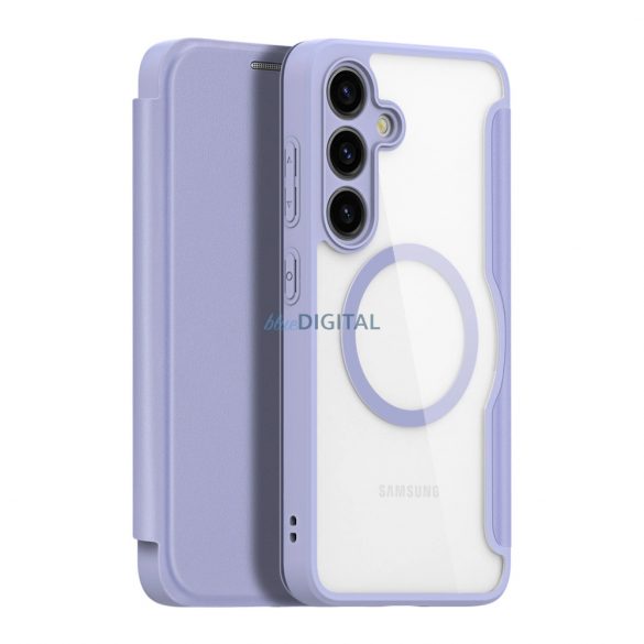 Husă Dux Ducis Skin X Pro pentru Samsung S24+ cu inel magnetic și clapetă - mov