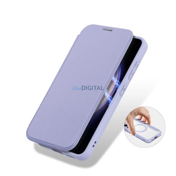 Husă Dux Ducis Skin X Pro pentru Samsung S24+ cu inel magnetic și clapetă - mov