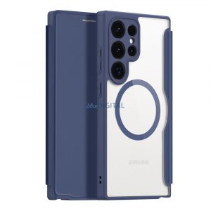 Husa Dux Ducis Skin X Pro pentru Samsung S24 Ultra cu inel magnetic si clapa - albastra