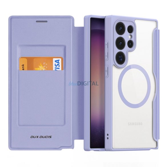 Husa Dux Ducis Skin X Pro pentru Samsung S24 Ultra cu inel magnetic si clapa - violet