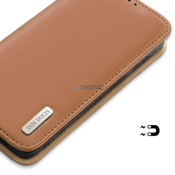 Husa Dux Ducis Hivo cu clapa si blocator RFID pentru Samsung Galaxy S24 - maro