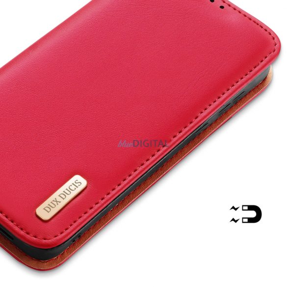 Husa Dux Ducis Hivo cu clapa si blocator RFID pentru Samsung Galaxy S24+ - rosie