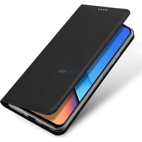 Husă din piele ecologică Dux Ducis Skin Pro pentru Xiaomi Poco M6 Pro/Redmi 12/Redmi 12R - negru