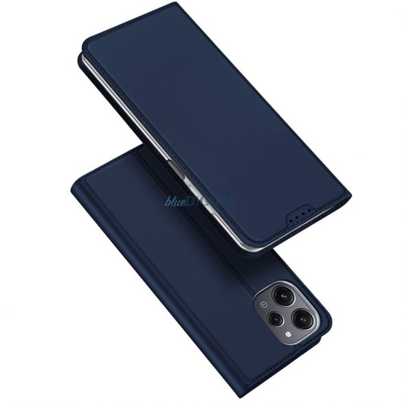 Husă din piele ecologică Dux Ducis Skin Pro pentru Xiaomi Poco M6 Pro/Redmi 12/Redmi 12R - albastru