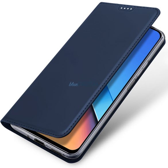 Husă din piele ecologică Dux Ducis Skin Pro pentru Xiaomi Poco M6 Pro/Redmi 12/Redmi 12R - albastru