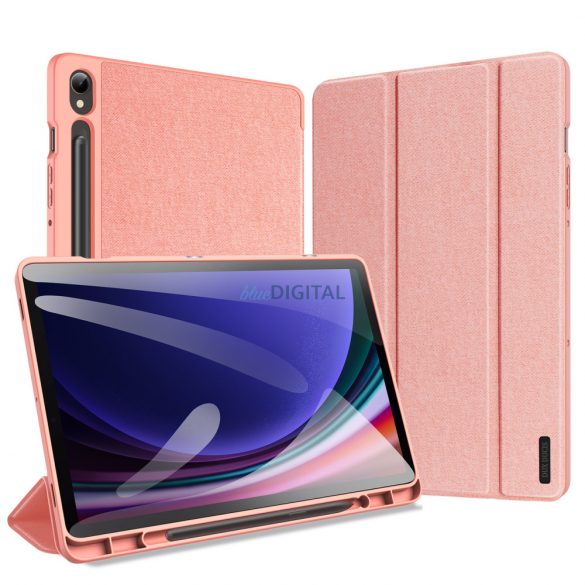 Husa Dux Ducis Domo Samsung Galaxy Tab S9 FE cu suport - roz