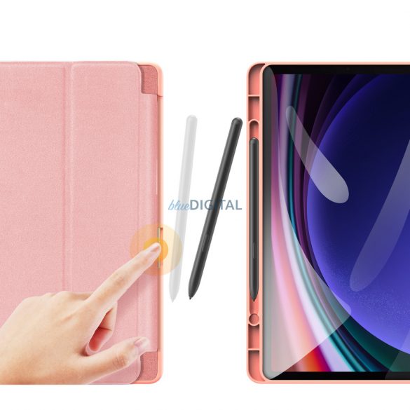 Husa Dux Ducis Domo Samsung Galaxy Tab S9 FE cu suport - roz