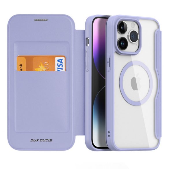 Husă magnetică MagSafe pentru iPhone 15 Pro Max Dux Ducis Skin X Pro - violet