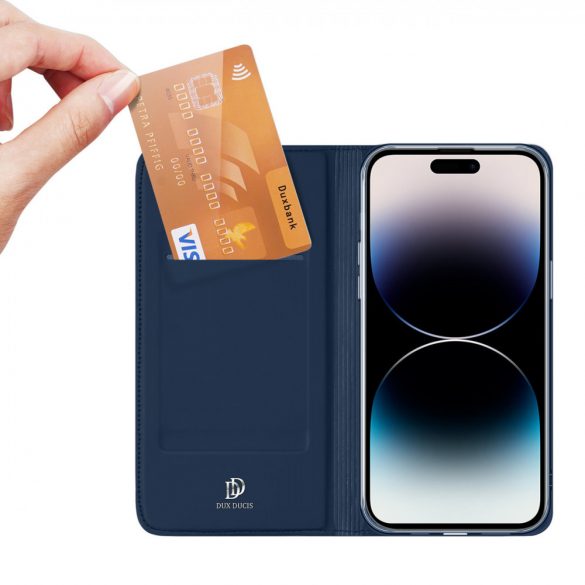 Husă Dux Ducis Skin Pro Wallet pentru iPhone 15 Pro Max - Albastru