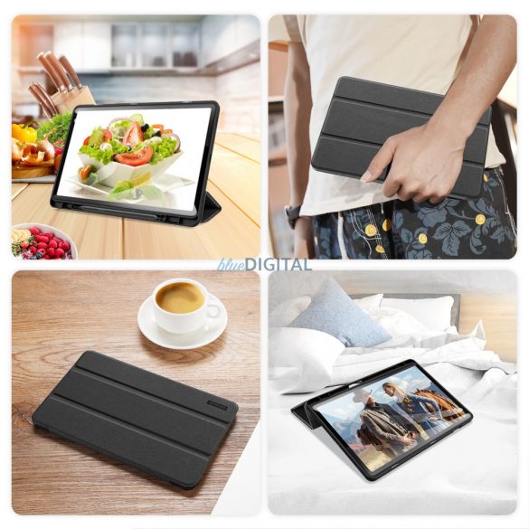 Husa Dux Ducis Domo cu clapeta si smart sleep pentru Samsung Galaxy Tab S9 - neagra