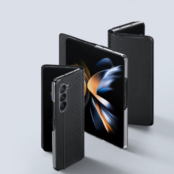 Husă portofel din piele Dux Ducis Bril pentru Samsung Galaxy Z Fold5 5G - neagră