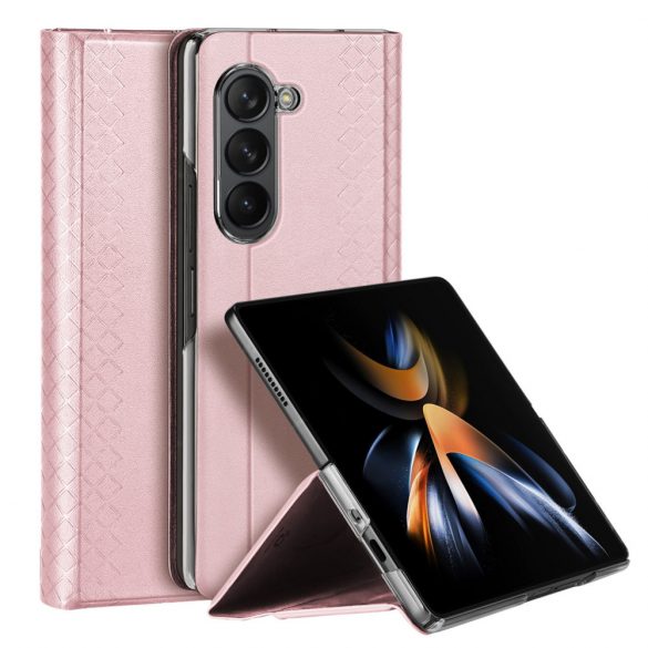 Samsung Galaxy Z Fold5 5G Dux Ducis Bril Wallet Flip husă din piele - Roz