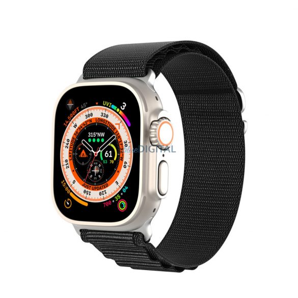 Curea cu cataramă sport pentru Apple Watch 9/8/7/6/SE/5/4/3/2/1 (41, 40, 38 mm) Curea Dux Ducis Versiune GS - Negru