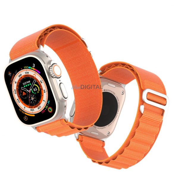 Curea sport cu cataramă pentru Apple Watch 9 / 8 / 7 / 6 / SE / 5 / 4 / 3 / 2 / 1 (41, 40, 38 mm) Dux Ducis Strap GS Version - portocaliu