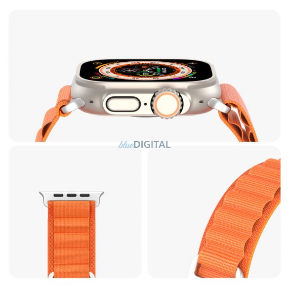 Curea sport cu cataramă pentru Apple Watch 9 / 8 / 7 / 6 / SE / 5 / 4 / 3 / 2 / 1 (41, 40, 38 mm) Dux Ducis Strap GS Version - portocaliu