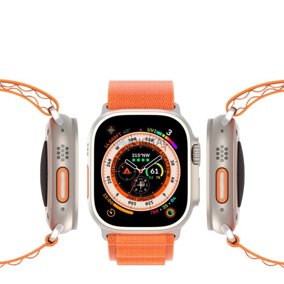 Curea sport cu cataramă pentru Apple Watch 9 / 8 / 7 / 6 / SE / 5 / 4 / 3 / 2 / 1 (41, 40, 38 mm) Dux Ducis Strap GS Version - portocaliu