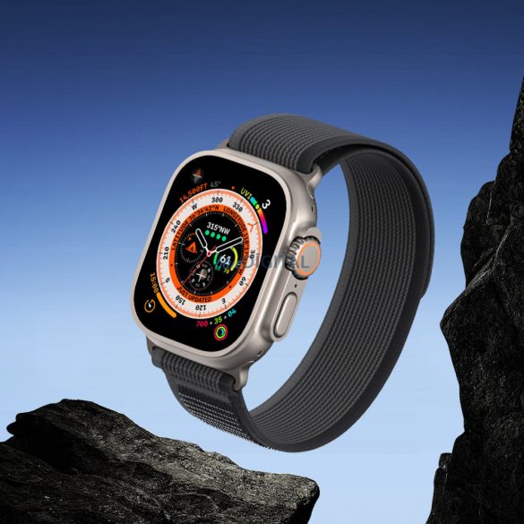 Curea Sport Velcro pentru Apple Watch 9 / 8 / 7 / 6 / SE / 5 / 4 / 3 / 2 / 1 (38, 40, 41 mm) Curea Dux Ducis Versiune YJ - Negru și Gri