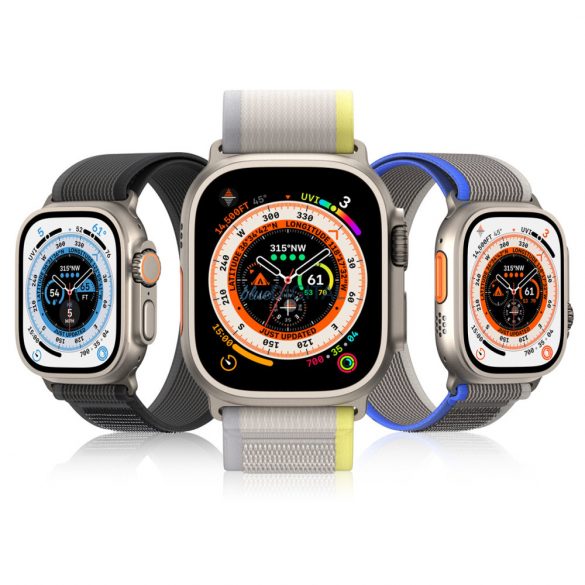 Curea sport Velcro pentru Apple Watch 9 / 8 / 7 / 6 / SE / 5 / 4 / 3 / 2 / 1 (38, 40, 41 mm) Curea Dux Ducis Versiune YJ - albastru-gri