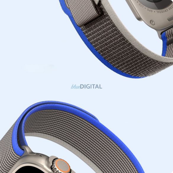 Curea sport Velcro pentru Apple Watch 9 / 8 / 7 / 6 / SE / 5 / 4 / 3 / 2 / 1 (38, 40, 41 mm) Curea Dux Ducis Versiune YJ - albastru-gri