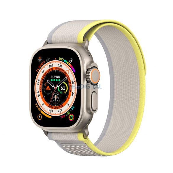 Curea sport Velcro pentru Apple Watch 9 / 8 / 7 / 6 / SE / 5 / 4 / 3 / 2 / 1 (38, 40, 41 mm) Curea Dux Ducis Versiune YJ - galben-bej